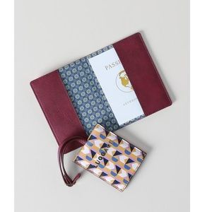 ANTHROPOLOGIE VALERY PASSPORT COVER & LUGGAGE TAG NWOT